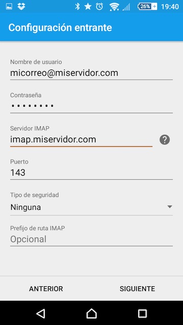 Πώς να ρυθμίσετε τις παραμέτρους ενός λογαριασμού email POP ή IMAP στο Android κινητό σας τηλέφωνο - Εικόνα 3 - Professor-falken.com