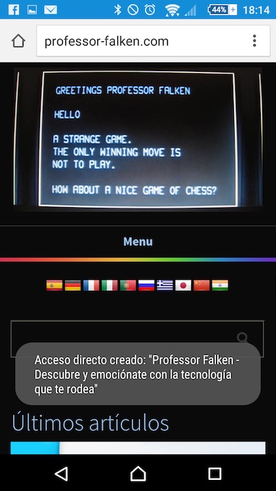 Как добавить веб-сайт на главный экран вашего телефона Android из хром - Изображение 3 - Профессор falken.com