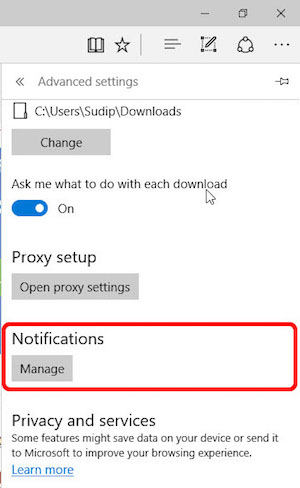 Πώς να απενεργοποιήσετε το πρόγραμμα περιήγησης Microsoft Edge τις ειδοποιήσεις των Windows 10 - Εικόνα 3 - Καθηγητής-falken.com αντίγραφο